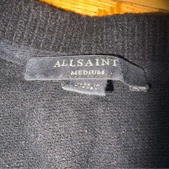 AllSaints Black Sweater Size Medium - Picture 6 of 7
